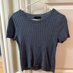 J. Crew Silk-cashmere cropped T-Shirt in blue